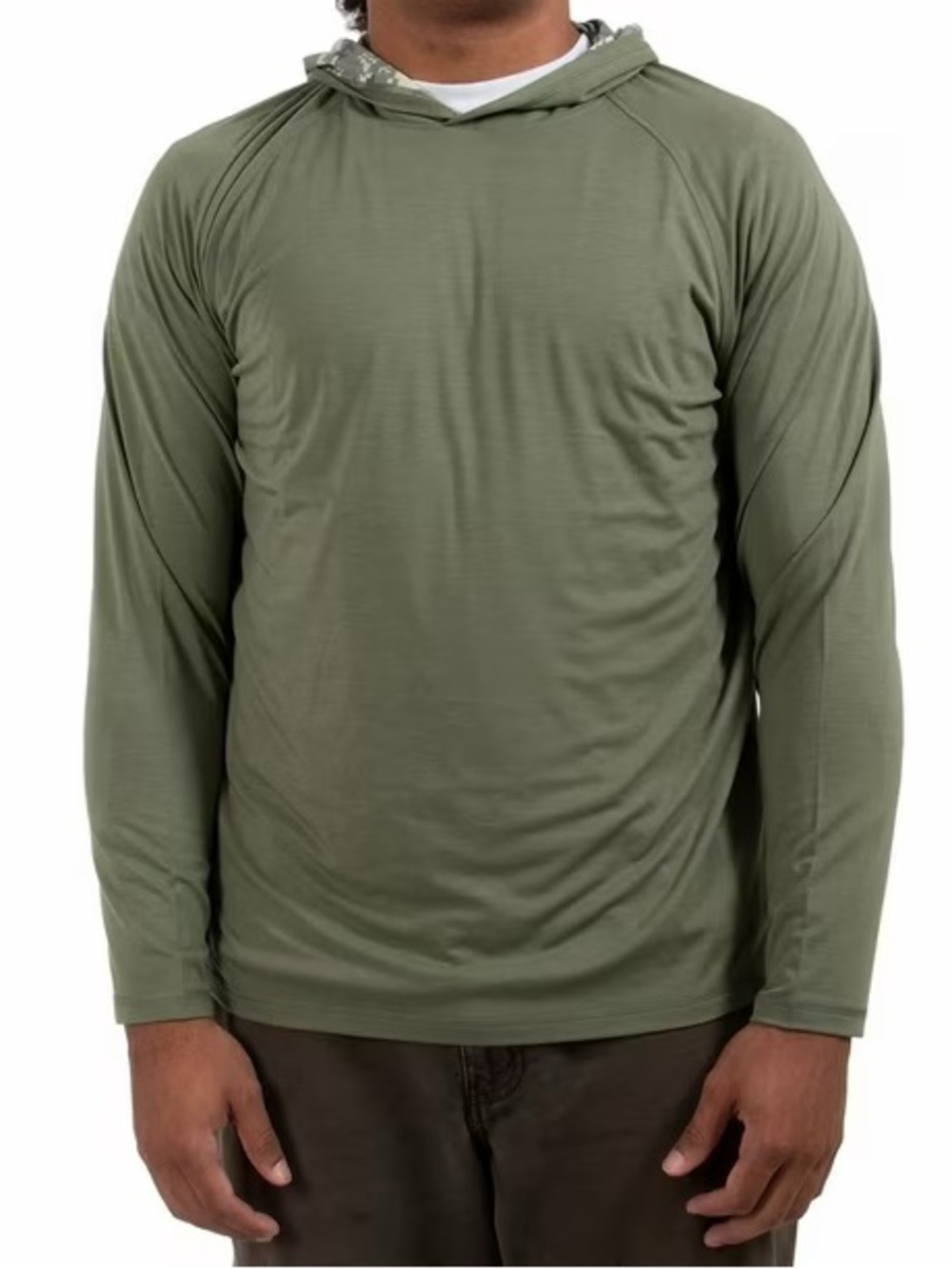 habit Men's Lightweight Hooded Long-Sleeve Shirt - Olive Green